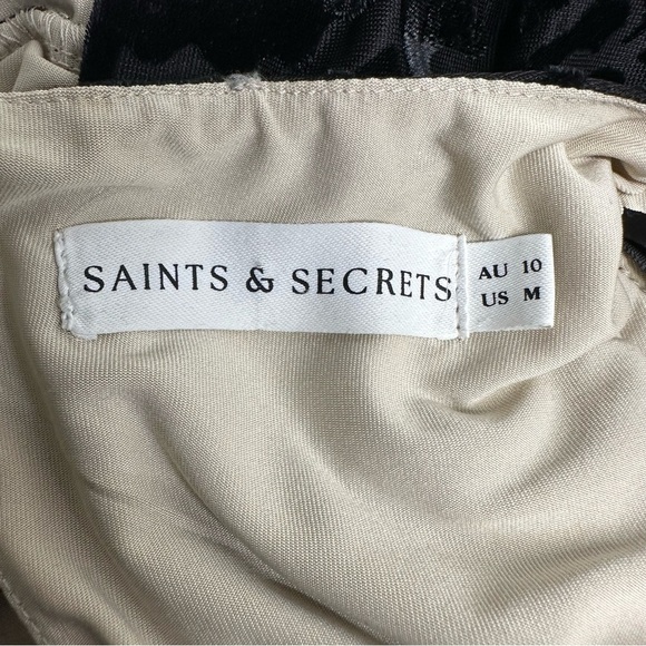 SAINTS & SECRETSElegant Black Floral Dress SIZE M - Picture 10 of 13